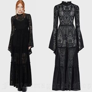 Killstar hecate lace maxi goth dress 3xl